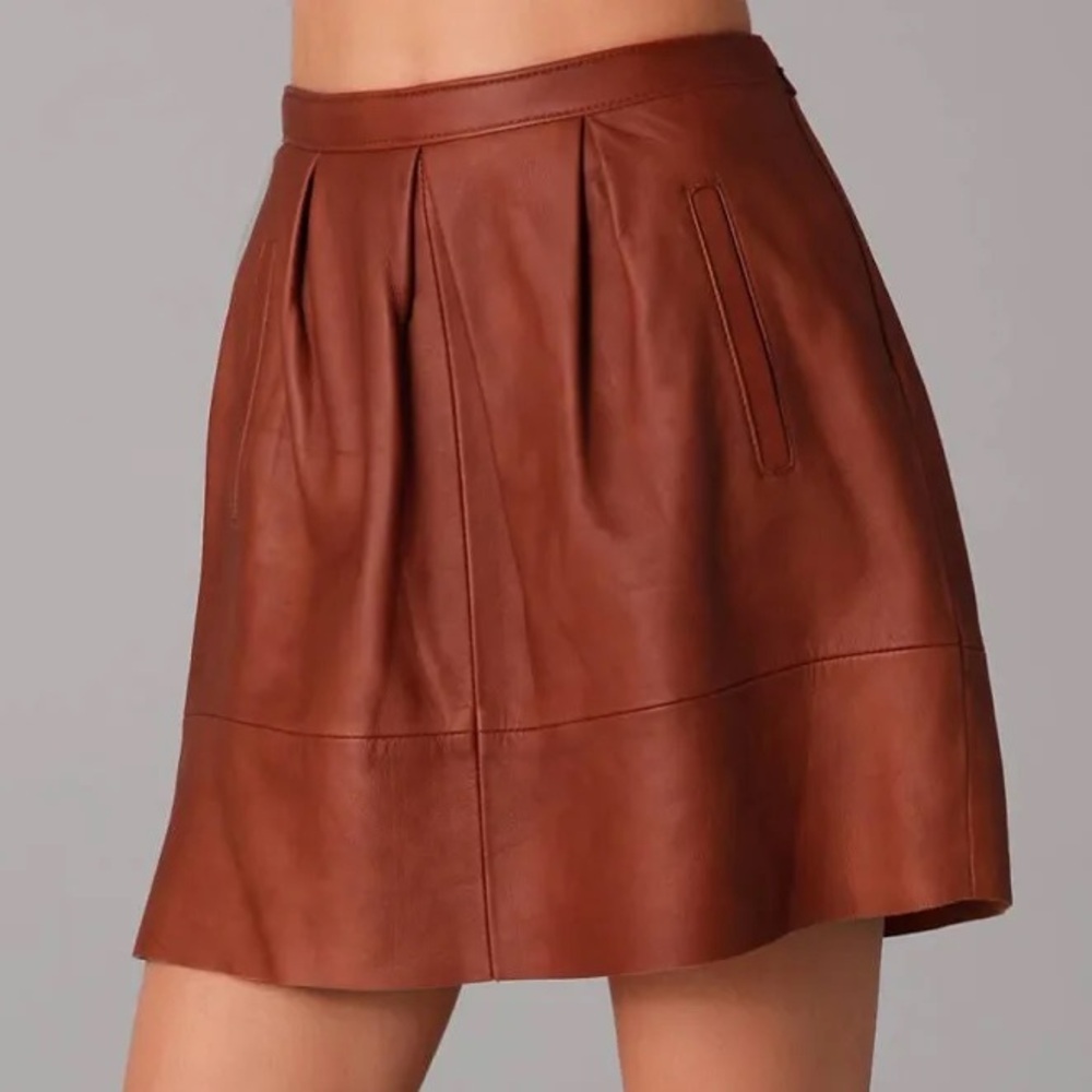 Madewell Broadway & Broome Belltoll Leather Skirt size 4